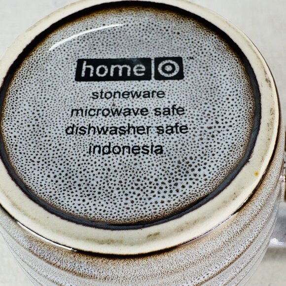 Home Target Gray Ribbed Brown Speckled Farmhouse Rustic 10oz Cups Mugs Set of 4 - Picture 9 of 16